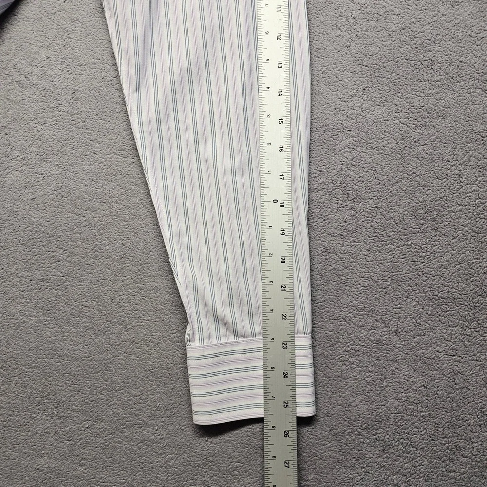 Banana Republic Shirt Dress Men M Purple Blue Stripe Non Iron Slim Fit Button Up